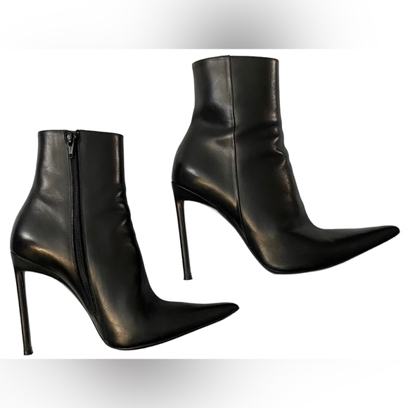Haider Ackermann Pointy Toe Stiletto Heel Boots Ankle Black Size EUR 37 Side Zip - Picture 2 of 15